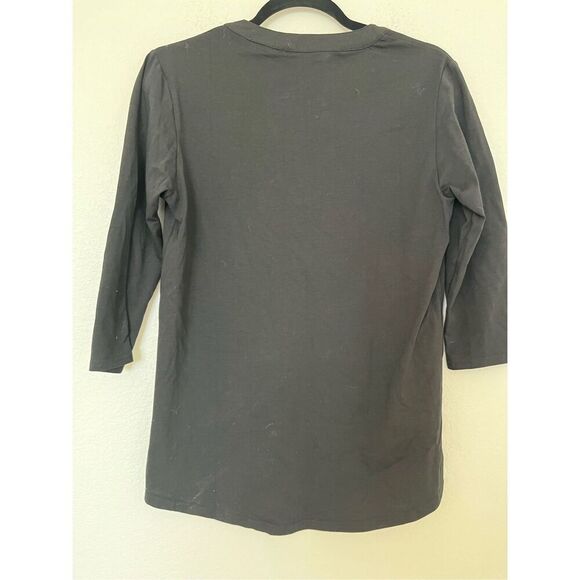 NWT Sherosa Shirt Top Tunic Pullover V Neck Round Hem 3/4 Sleeve - Picture 4 of 4